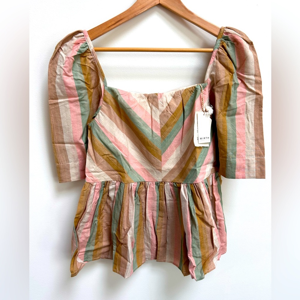 Mirth Mallorca Top in Rainbow Stripe
